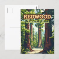 Redwood National Park California Tree Retro
