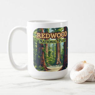 Redwood National Park California Tree Retro Koffiemok
