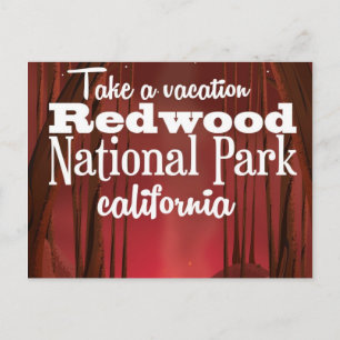 Redwood National Park, Californische reisposter Briefkaart
