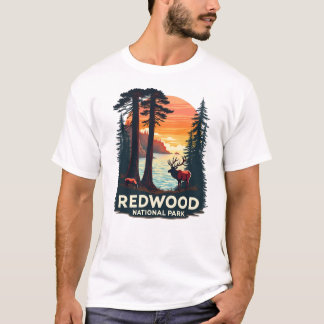 Redwood National Park - Herten landschap T-shirt