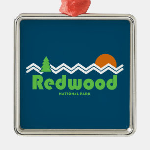 Redwood National Park Retro Metalen Ornament