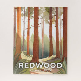 Redwood National Park | Watercolor Travel Art Legpuzzel