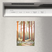 Redwood National Park | Waterverf Travel Art Magneet (Insitu (Vaatwasser))