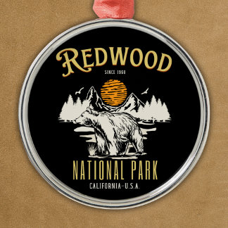 Redwood National Park Wooded landscape Metalen Ornament
