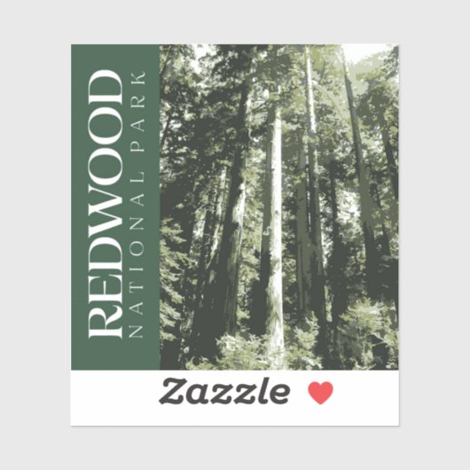Redwood Sticker, Nationaal Park Decal Sticker (Vel)