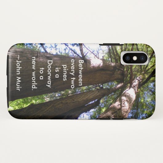 Redwood Trees met Muir Quote Case-Mate iPhone Case (Achterkant (horizontaal))