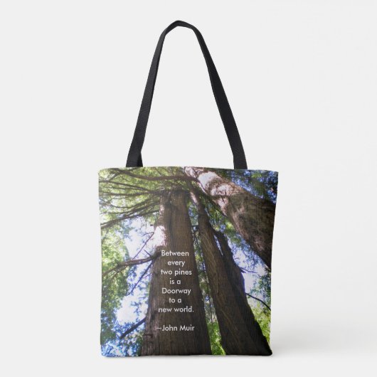 Redwood Trees met Muir Quote Draagtas (Achterkant)