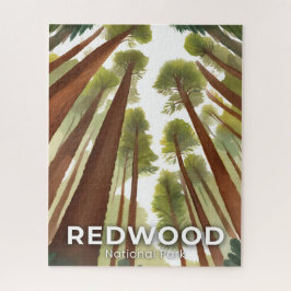 Redwood Trees | National Park Watercolor Art Legpuzzel
