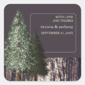 Redwoods & Bark, rustieke bruiloft dank u Vierkante Sticker (Voorkant)