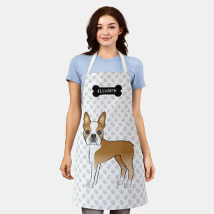 Reebruine Boston Terrier Cartoon Hond & Bot, Poota Schort