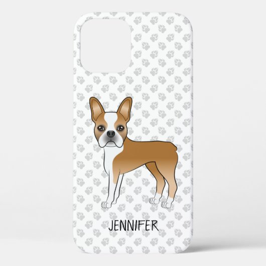 Reebruine Boston Terrier Cartoonhond & Aangepaste Case-Mate iPhone Case (Achterkant)