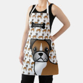 Reebruine Boxer Schattige Cartoon Hond & Naam Schort (Insitu)