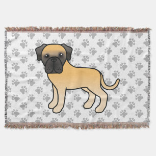 Reebruine Engelse Mastiff Schattige Cartoon Hond Deken