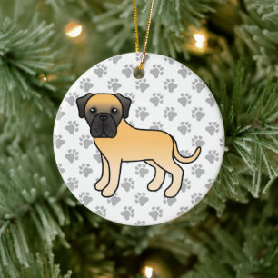 Reebruine Engelse Mastiff Schattige Cartoon Hond Keramisch Ornament