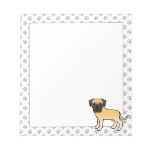 Reebruine Engelse Mastiff Schattige Cartoon Hond Notitieblok