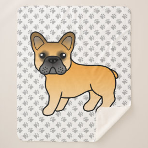 Reebruine Franse Bulldog Zacht Kartonnen Hond Sherpa Deken
