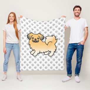 Reebruine Tibetaanse Spaniel Schattige Cartoon Hon Fleece Deken