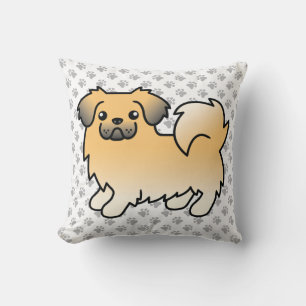 Reebruine Tibetaanse Spaniel Schattige Cartoon Hon Kussen
