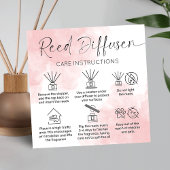 Reed Diffuser Care Guide Elegante Roze Waterverf Vierkante Visitekaartje