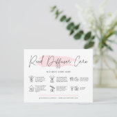 Reed Diffuser Care Instructions Kaart Feminine (Staand voorkant)