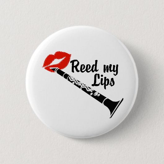 Reed My Lips Clarinet Ronde Button 5,7 Cm (Voorkant)