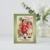 Réédition Carte postale de Noël d'or victorien (Debout devant)