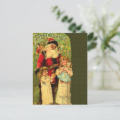 Réédition Carte postale de Noël du Père victorien (Debout devant)