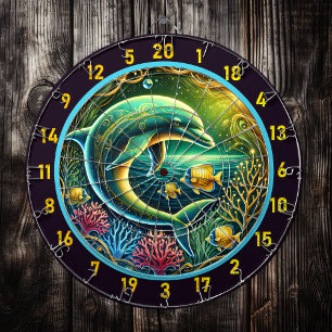 Reef Radiance Dolphin Dartboard Display Dartbord