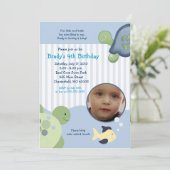 REEF TURTLE Photo 5x7 Custom Birthday Invitation (Debout devant)