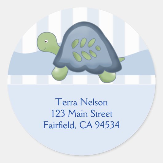 REEF TURTLE Retouradres Stickers (Voorkant)