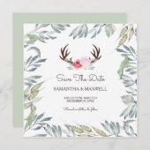 REEGEWEI & Groene Save The Date - Vierkant (Voorkant / Achterkant)