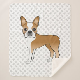 Reekalf Boston Terrier Schattige Cartoon Hond & Po Sherpa Deken