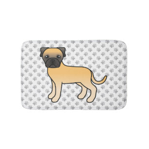 Reekalf Bullmastiff Schattige Cartoon Hond & Pootj Badmat