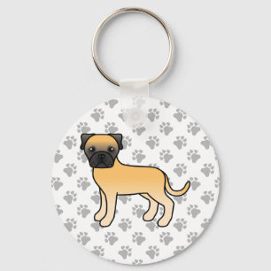 Reekalf Bullmastiff Schattige Cartoon Hond Sleutelhanger