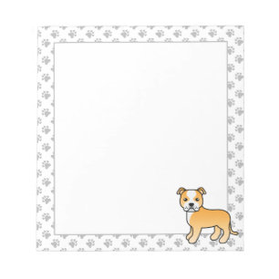 Reekalf En Witte Engelse Staffie Schattige Cartoon Notitieblok