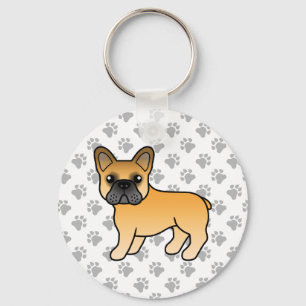 Reekalf Franse Bulldog Schattige Cartoon Hond Sleutelhanger