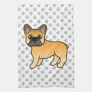 Reekalf Franse Bulldog Schattige Cartoon Hond Theedoek