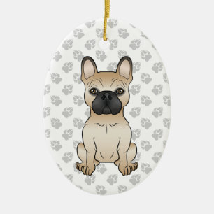 Reekalf Met Zwarte Masker Franse Bulldog Hond & Te Keramisch Ornament