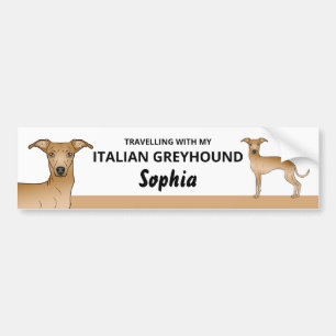 Reekalf - Reizen Met Mijn Italiaanse Greyhound-hon Bumpersticker