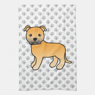 Reekleurige Engelse Staffordshire Bull Terrier Hon Theedoek