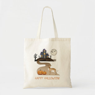 Reekleurige Italiaanse Windhond & Halloween Spoken Tote Bag