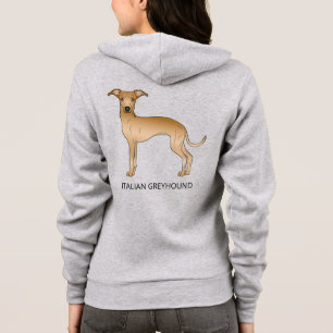 Reekleurige Italiaanse Windhond met Aangepaste Tek Hoodie