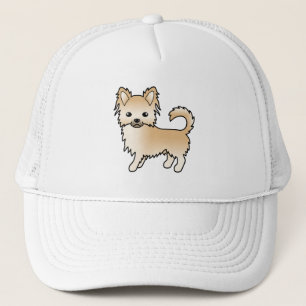 Reekleurige langharige Chihuahua Cute Cartoon Hond Trucker Pet
