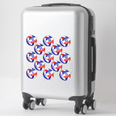 Reeks 13 rode witte blauwe teamkleuren volleyball sticker (Koffer)