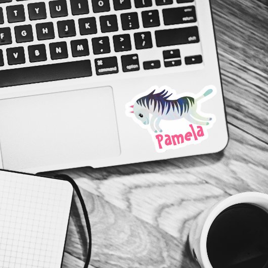 Reeks 4 Kleine Persoonlijke Zebra Sticker