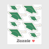 Reeks 8 Groene Kappen van de Graduatie Douane-Besn Sticker (Vel)