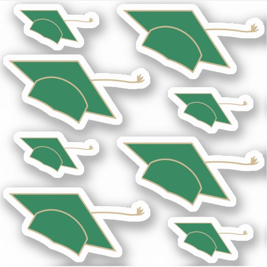 Reeks 8 Groene Kappen van de Graduatie Douane-Besn Sticker (Voorkant)