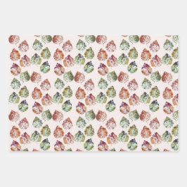 Reeks blaaspapier voor herfst leder Reeks van 3 Inpakpapier Vel