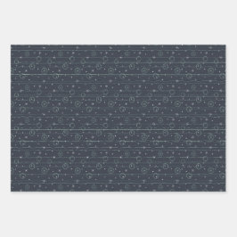 Reeks drie vellen vers rekend papier