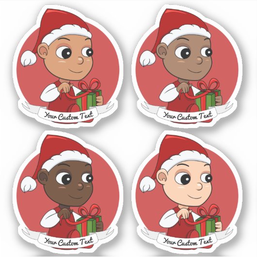Reeks gevarieerde kerstbaby - v2 sticker (Voorkant)